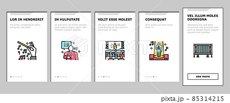 Music Festival Band Equipment Onboarding Icons Set Vector Music Festival Band Equipment Onboarding Icons Set Vector 85314215