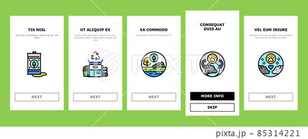 Ecology Protective Technology Onboarding Icons Set Vector 85314221