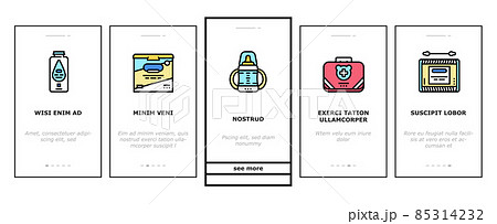 Baby Accessories And Equipment Onboarding Icons Set Vector Baby Accessories And Equipment Onboarding Icons Set Vector 85314232
