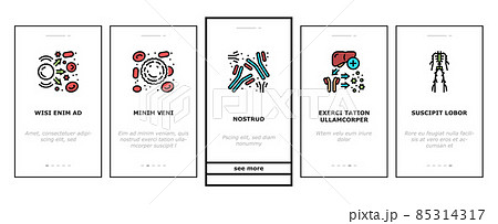 Immune System Disease And Treat Onboarding Icons Set Vector 85314317