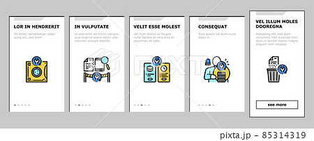 Data Recovery Computer Processing Onboarding Icons Set Vector 85314319