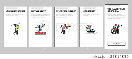 Athlete Sport Game Onboarding Icons Set Vector Athlete Sport Game Onboarding Icons Set Vector 85314356