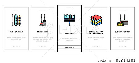 Cleaning And Washing Accessories Onboarding Icons Set Vector Cleaning And Washing Accessories Onboarding Icons Set Vector 85314381
