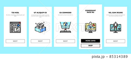 3d Modelling Software And Device Onboarding Icons Set Vector 3d Modelling Software And Device Onboarding Icons Set Vector 85314389