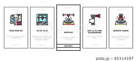 3d Modelling Software And Device Onboarding Icons Set Vector 85314397