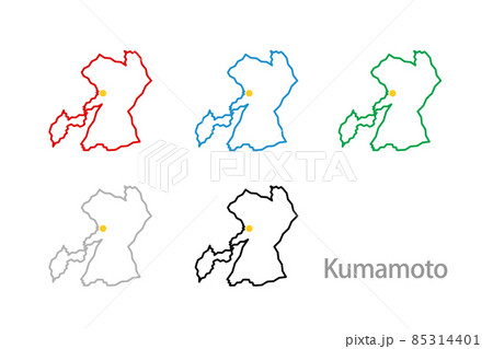 デザイン地図_熊本県-ジグザグ デザイン地図_熊本県-ジグザグ 85314401