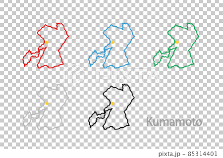 デザイン地図_熊本県-ジグザグ デザイン地図_熊本県-ジグザグ 85314401