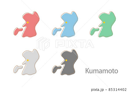 デザイン地図＿熊本県-イラスト 85314402