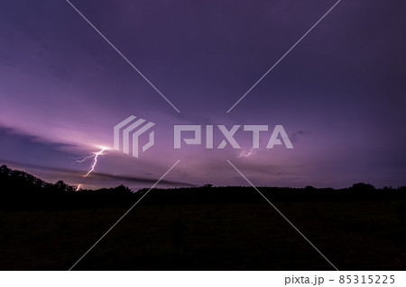 Sky background and lightning bolt at night Sky background and lightning bolt at night 85315225