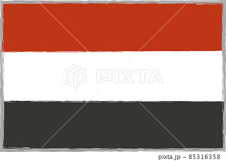 イエメンの国旗［ソフトトーン・シンプル］