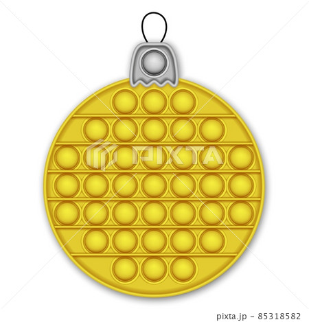 Christmas ball. Realistic pop It fidget antistress toy. Vector illustration trendy toy on white background Christmas ball. Realistic pop It fidget antistress toy. Vector illustration trendy toy on white background 85318582