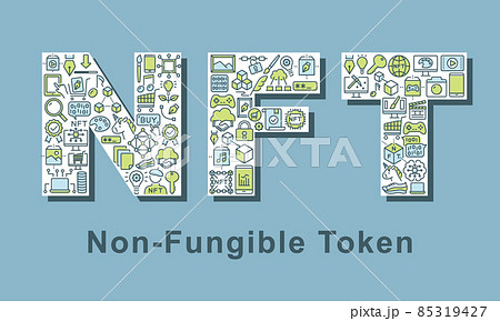 NFT　デザイン文字　Non-fungible token 85319427