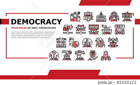 Democracy Government Politic Landing Header Vector Democracy Government Politic Landing Header Vector 85320121