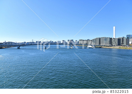 晴海大橋より豊洲大橋方面を望む(東京都江東区)【2021.12】 85322015