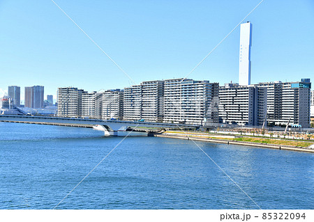 晴海大橋より豊洲大橋方面を望む(東京都江東区)【2021.12】 85322094