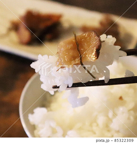 ごはんのおとも【つけもの　いぶりがっこ2】白いご飯とお漬物 85322309