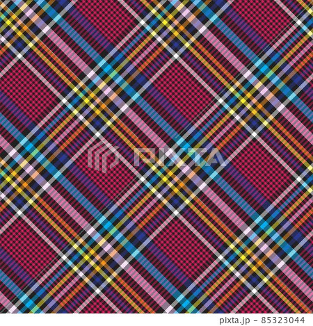 Rainbow Diagonal Plaid Tartan textured Seamless Pattern Design 85323044