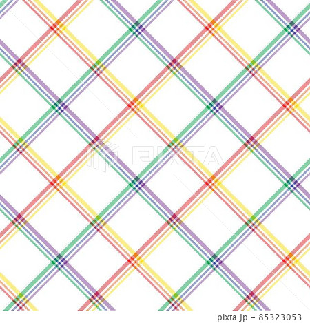 Rainbow Diagonal Plaid Tartan textured Seamless Pattern Design 85323053