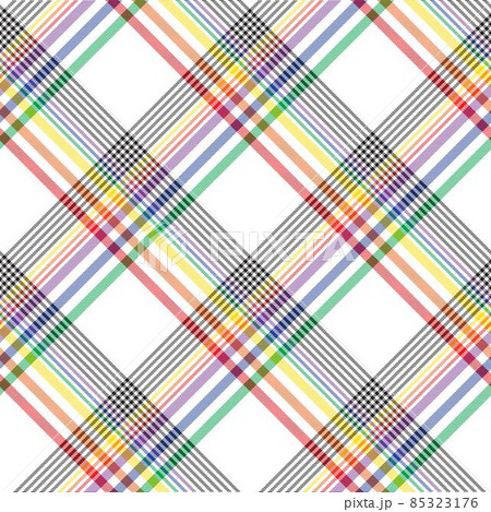 Rainbow Diagonal Plaid Tartan textured Seamless Pattern Design Rainbow Diagonal Plaid Tartan textured Seamless Pattern Design 85323176