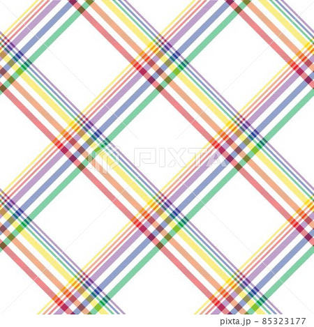 Rainbow Diagonal Plaid Tartan textured Seamless Pattern Design Rainbow Diagonal Plaid Tartan textured Seamless Pattern Design 85323177