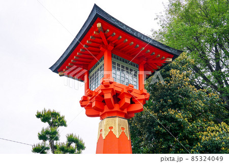赤い大灯篭　井草八幡宮（東京都杉並区） 85324049