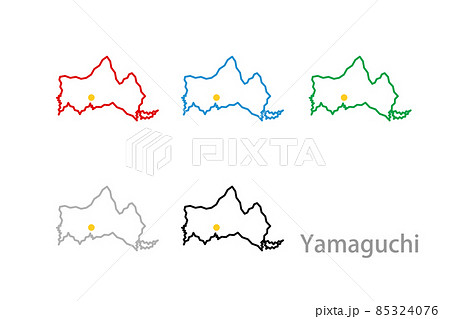 デザイン地図_山口県-ジグザグ デザイン地図_山口県-ジグザグ 85324076