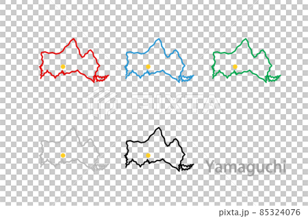 デザイン地図_山口県-ジグザグ デザイン地図_山口県-ジグザグ 85324076