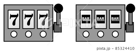 大金が稼げるスロットマシンで大当たりするイラスト 85324410