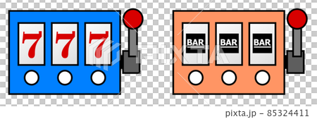 大金が稼げるスロットマシンで大当たりするイラスト 85324411