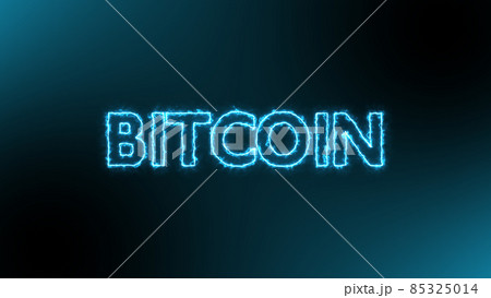 Bitcoin cryptocurrency on blue fire energy over black background 85325014