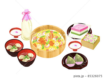 ひなまつり　ちらし寿司のある食卓 85326075