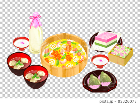 ひなまつり　ちらし寿司のある食卓 85326075
