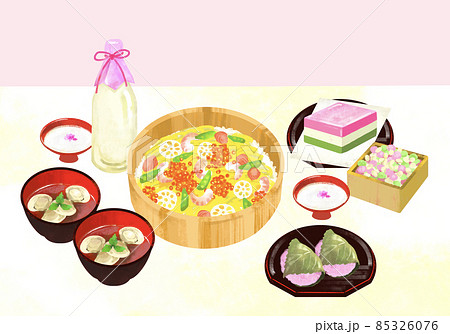 ひなまつり　ちらし寿司のある食卓 85326076