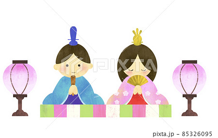 ひなまつり　おひなさま　ひな人形のかわいいイラスト 85326095
