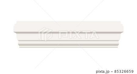 White skirting cornice molding. Ceiling crown baseboard isolated from background 85326659
