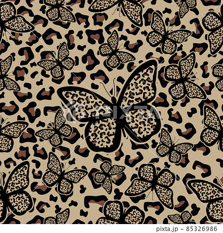 Pattern texture tiger with butterfly, Tiger Pattern collection 85326986