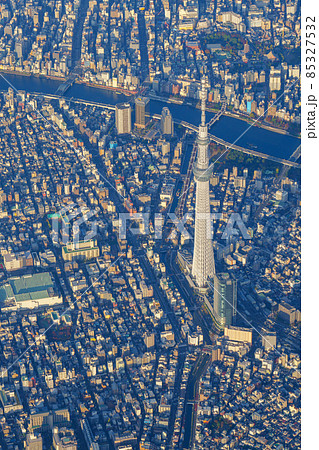 空からのスカイツリー　空撮 85327532