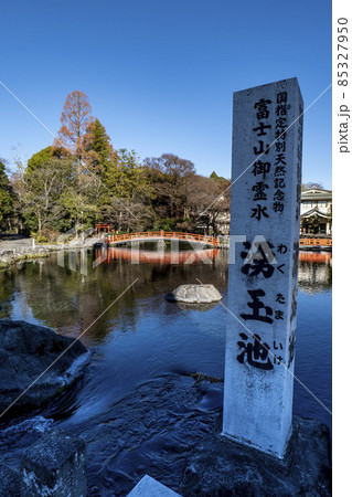 静岡県富士宮市にある富士山本宮浅間大社の湧玉池 85327950