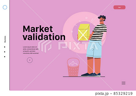 Startup illustration, website landing template. Concept of building new business 85329219