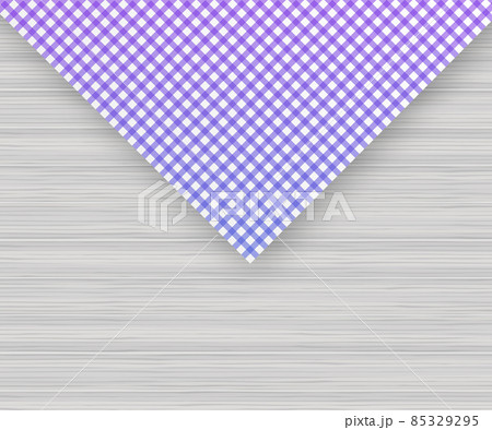 Purple corner tablecloth on white wood table. Vector stock illustration. Purple corner tablecloth on white wood table. Vector stock illustration. 85329295