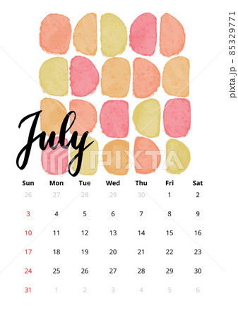 2022 English Calendar July 85329771