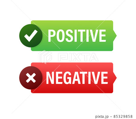 Positive and negative stamp for concept design. Covid pcr test vector line icon Illustration for medical design. . Checkmark right vector icon. 85329858