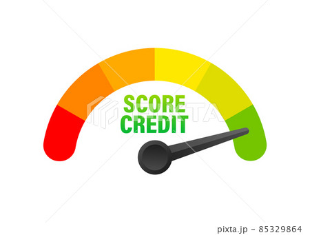 Credit score scale showing good value. Vector illustration. 85329864