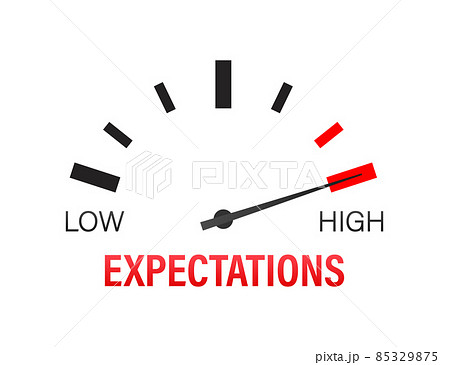 Business concept. Flat design. Flat icon with expectations indicaton light background for concept design. Business concept. Flat design. Flat icon with expectations indicaton light background for concept design. 85329875