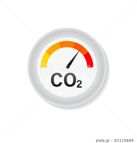 Illustration with co2 indicator. Ecology design on white background. Vector illustration. 85329889