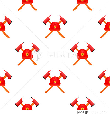Vintage american illustration with red fire fighter tool. Pattern. Cartoon vector illustration. Logo, label. 85330735