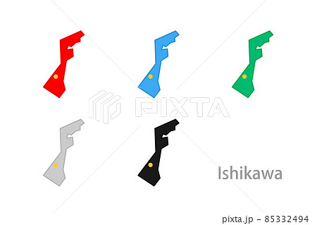 デザイン地図 石川県 三角のイラスト素材