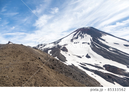 Avachinsky volcano, Kamchatka peninsula, Russia. An active volcano, located north of the city of Petropavlovsk-Kamchatsky, in the interfluve of the Avacha and Nalychev rivers. Avachinsky volcano, Kamchatka peninsula, Russia. An active volcano, located north of the city of Petropavlovsk-Kamchatsky, in the interfluve of the Avacha and Nalychev rivers. 85333562