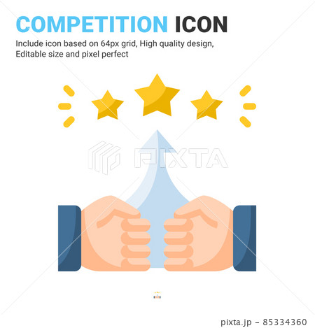 Competition icon vector with flat color style isolated on white background. Vector illustration rivalry, rival sign symbol icon concept for business, finance, industry, company, web and project Competition icon vector with flat color style isolated on white background. Vector illustration rivalry, rival sign symbol icon concept for business, finance, industry, company, web and project 85334360
