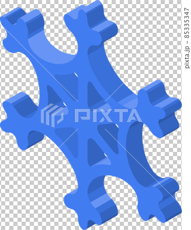 Illustration of a left-sided isometric style snowflake icon 3. Illustration of a left-sided isometric style snowflake icon 3. 85335347